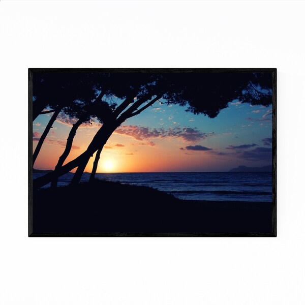 Noir Gallery Spain Beach Nature Photo Framed Art Print