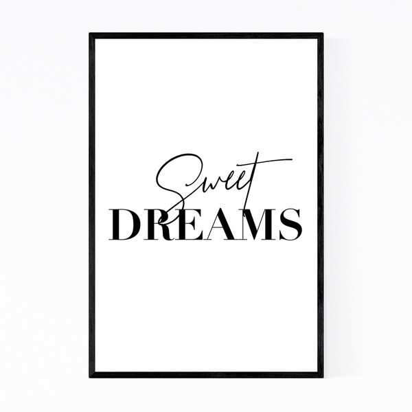 Noir Gallery Sweet Dreams Typography Framed Art Print