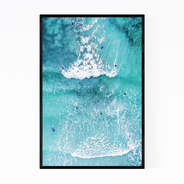 Noir Gallery Vazon Bay Guernsey Aerial Beach Framed Art Print