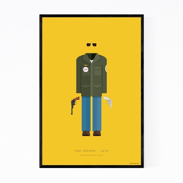 Noir Gallery Taxi Driver Movie TV Illustration Framed Art Print