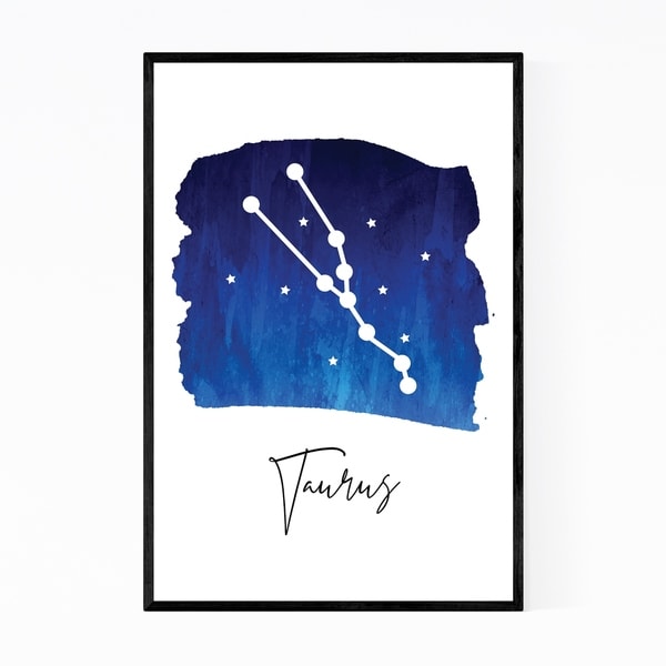 Noir Gallery Taurus Zodiac Constellation Framed Art Print