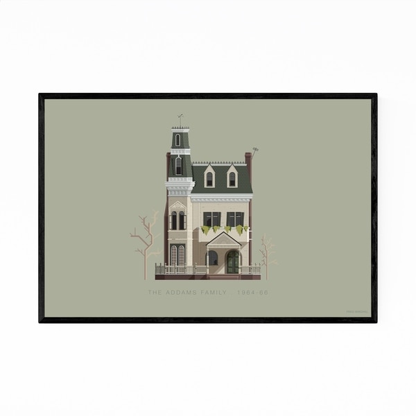 Noir Gallery The Addams Family Illustration Framed Art Print