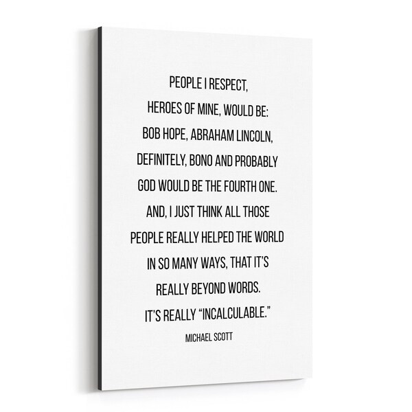 Noir Gallery The Office TV Humor Quote Typography Canvas Wall Art Print