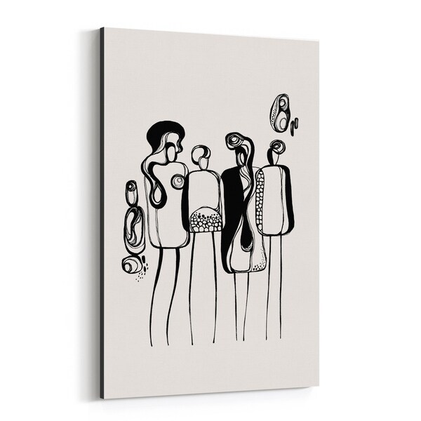Noir Gallery Abstract Figurative Line Drawing Canvas Wall Art Print