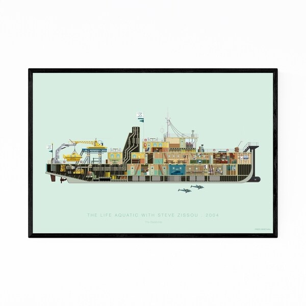Noir Gallery Life Aquatic Movie TV Illustration Framed Art Print