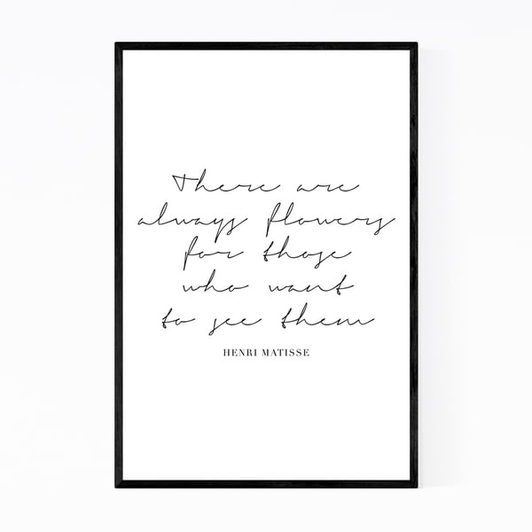 Noir Gallery Henri Matisse Quote Typography Framed Art Print