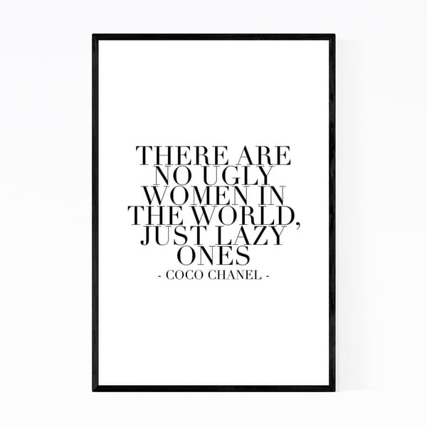 Noir Gallery Coco Chanel Quote Typography Framed Art Print