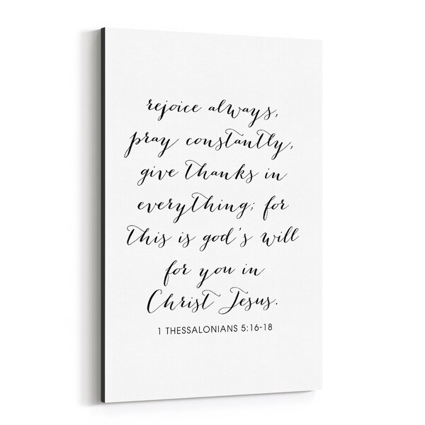 Noir Gallery 1 Thessalonians 5:16-18 Bible Canvas Wall Art Print
