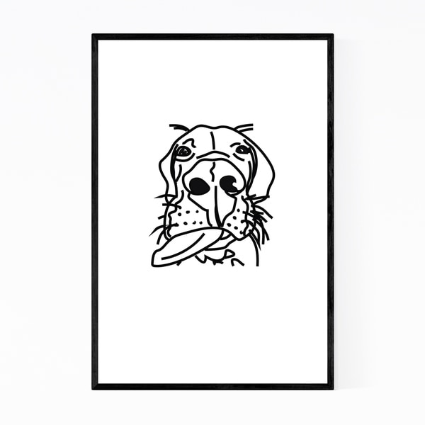 Noir Gallery Dog Great Dane Illustration Framed Art Print