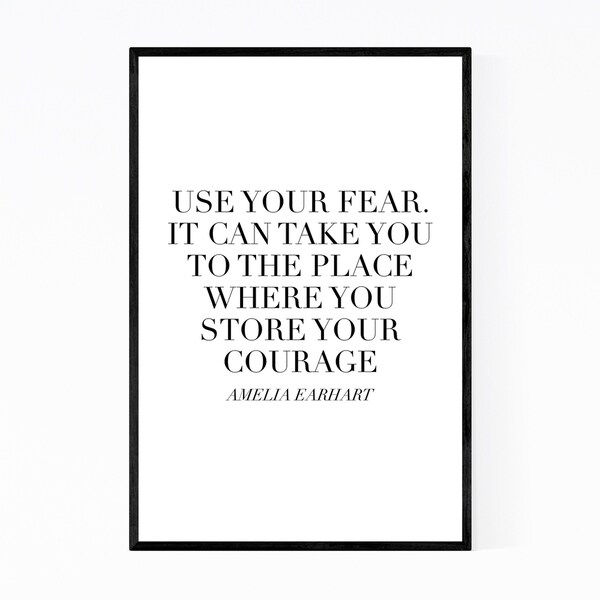 Noir Gallery Amelia Earhart Quote Typography Framed Art Print