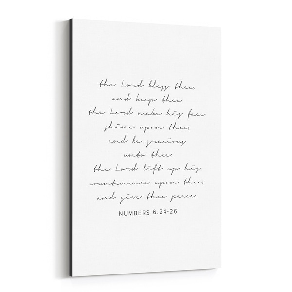 Noir Gallery Numbers 6:24-26 Bible Typography Canvas Wall Art Print