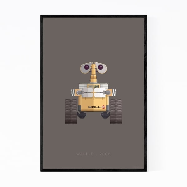 Noir Gallery Wall-E Robots Movie TV Illustration Framed Art Print