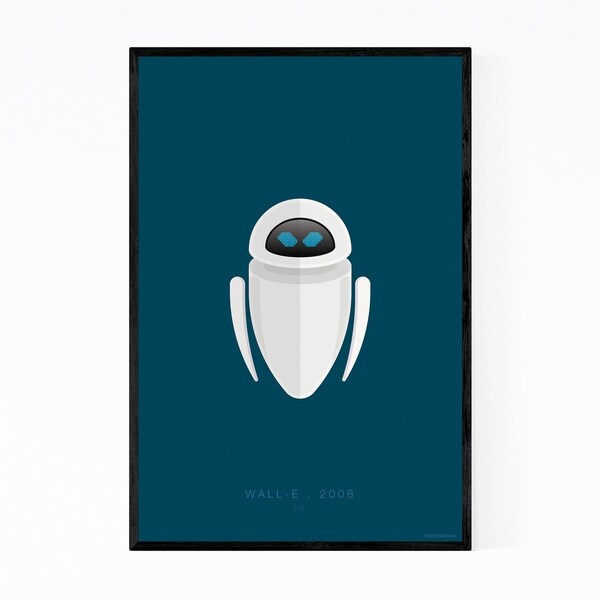 Noir Gallery Wall-E Robots Movie TV Illustration Framed Art Print
