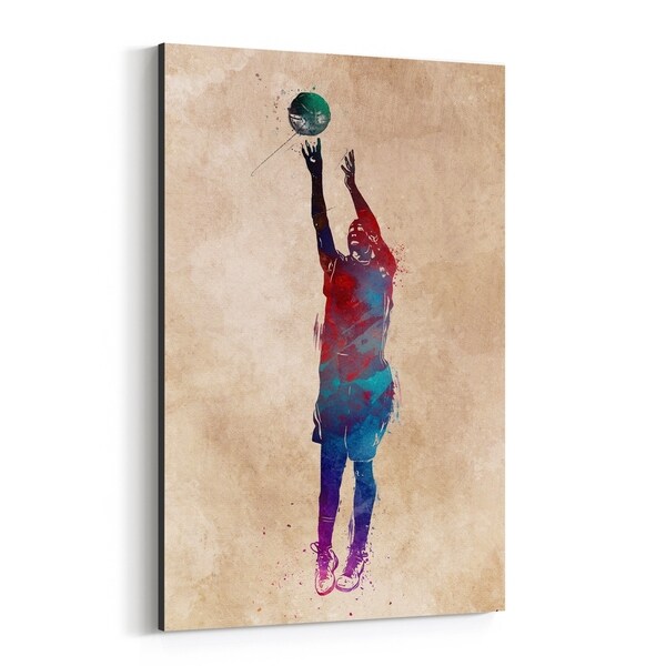 Noir Gallery Basketball Sports Illustration Canvas Wall Art Print