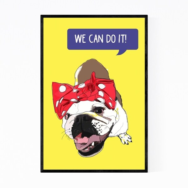 Noir Gallery Dog Bulldog Figurative Feminism Framed Art Print