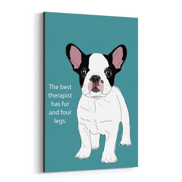 Noir Gallery Dog Quote Illustration Canvas Wall Art Print