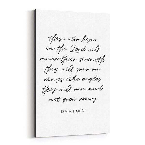 Noir Gallery Isaiah 40:31 Bible Typography Canvas Wall Art Print