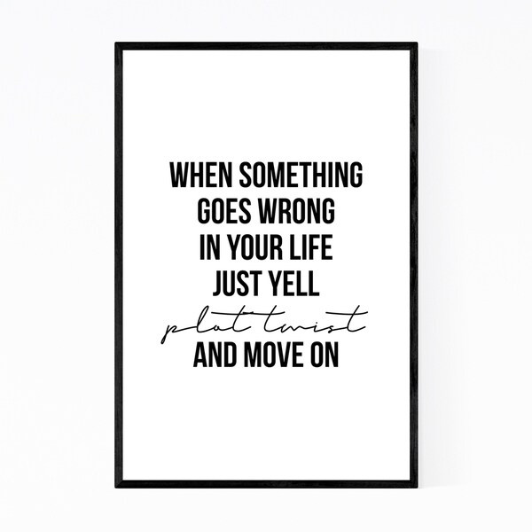 Noir Gallery Motivational Minimal Typography Framed Art Print