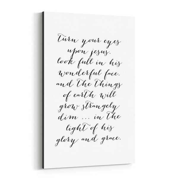 Noir Gallery Christianity Jesus Minimal Typography Canvas Wall Art Print