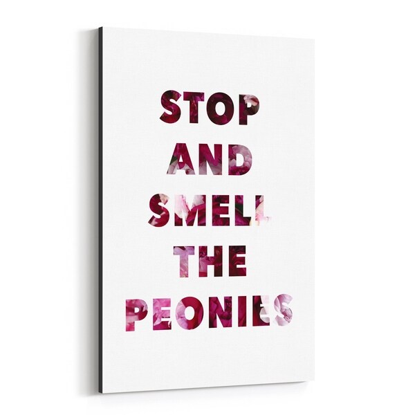 Noir Gallery Floral Minimal Typography Canvas Wall Art Print