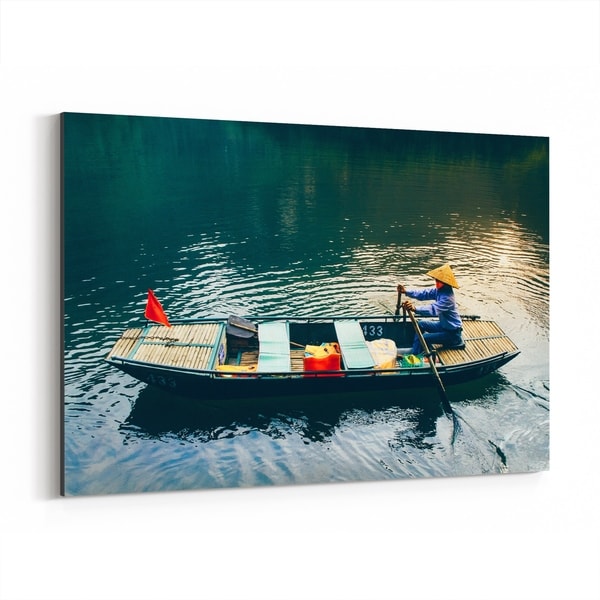 Noir Gallery Tam Coc Vietnam Beach Boats Photo Canvas Wall Art Print