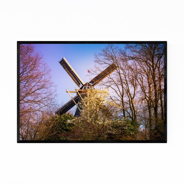 Noir Gallery Keukenhof Netherlands Windmill Framed Art Print