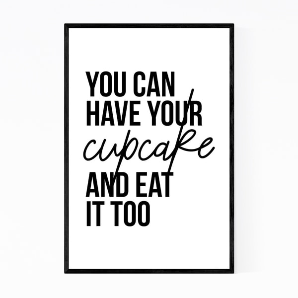 Noir Gallery Cupcake Kitchen Minimal Typography Framed Art Print