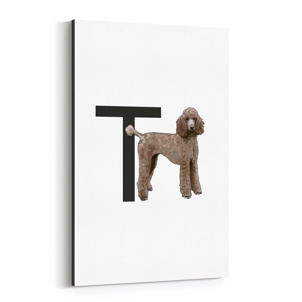 Noir Gallery Dog Poodle Illustration Canvas Wall Art Print