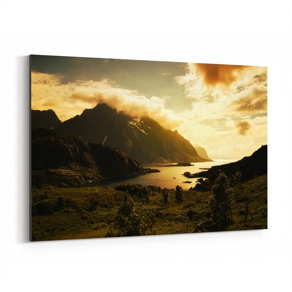 Noir Gallery Norway Mountains Nature Photo Canvas Wall Art Print