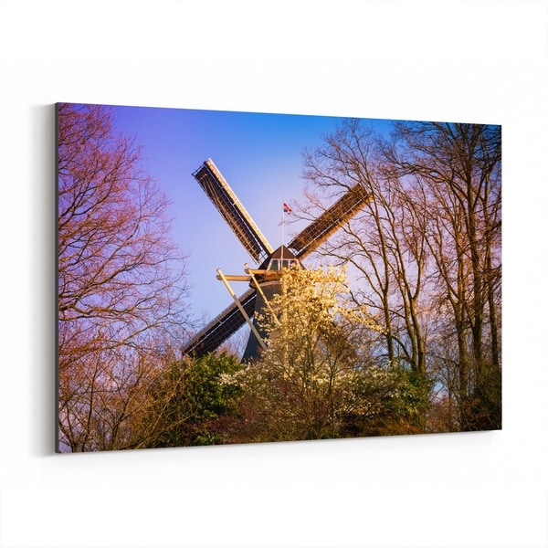 Noir Gallery Keukenhof Netherlands Windmill Canvas Wall Art Print