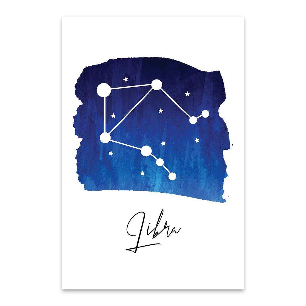 Noir Gallery Libra Zodiac Constellation Metal Wall Art Print
