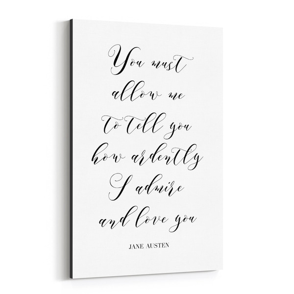 Noir Gallery Jane Austen Quote Typography Canvas Wall Art Print