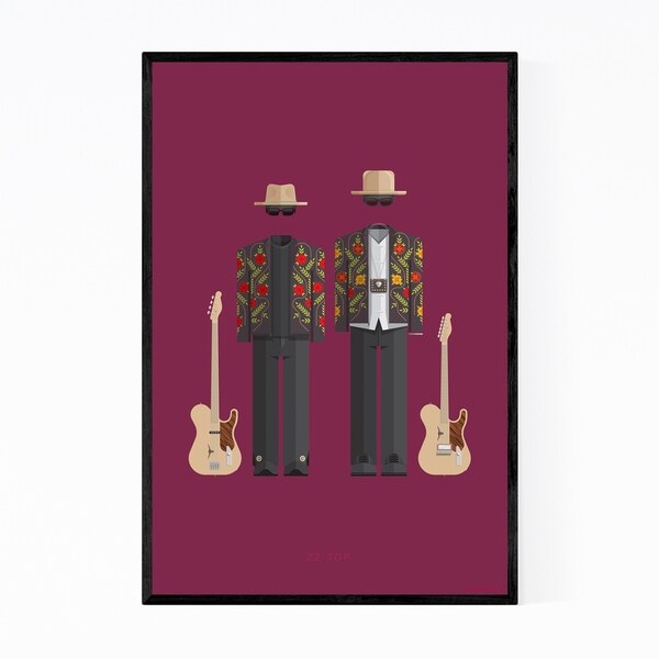Noir Gallery ZZ Top Music Illustration Framed Art Print