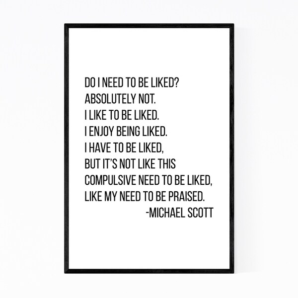 Noir Gallery The Office TV Humor Quote Typography Framed Art Print