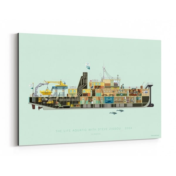 Noir Gallery Life Aquatic Movie TV Illustration Canvas Wall Art Print
