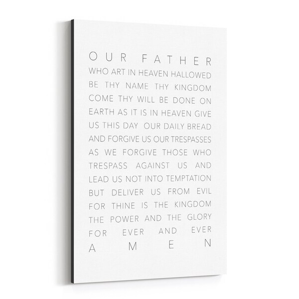 Noir Gallery Matthew 6:9-13 Bible Typography Canvas Wall Art Print