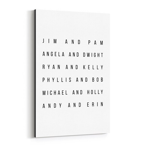 Noir Gallery Love The Office TV Minimal Typography Canvas Wall Art Print