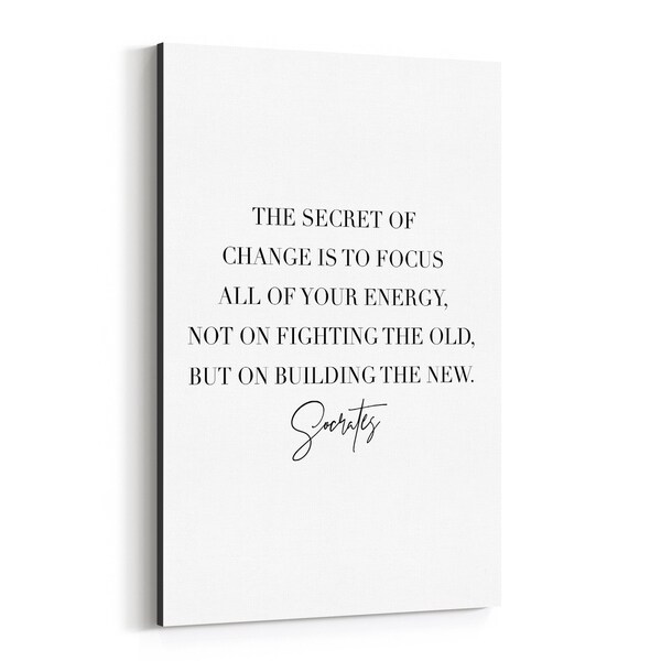 Noir Gallery Socrates Quote Typography Canvas Wall Art Print