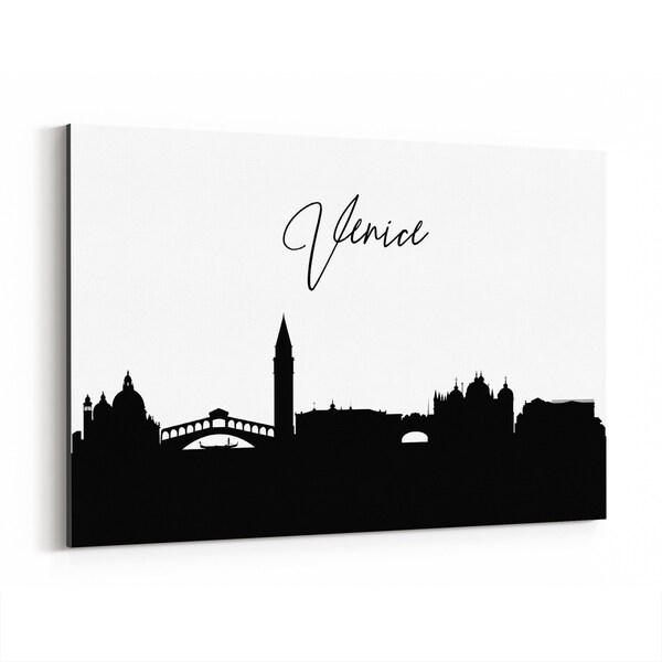 Noir Gallery Venice Italy City Typography Canvas Wall Art Print