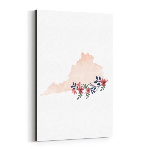 Noir Gallery Virginia State Map Canvas Wall Art Print