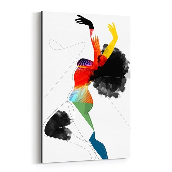 Noir Gallery Abstract Feminine Figurative Dancing Canvas Wall Art Print