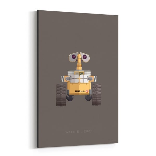 Noir Gallery Wall-E Robots Movie TV Illustration Canvas Wall Art Print