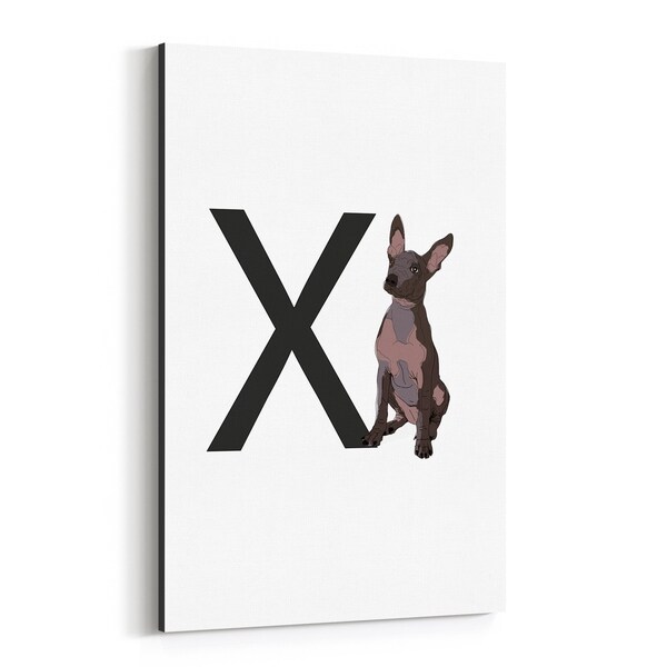 Noir Gallery Cute Dog Animal Illustration Canvas Wall Art Print