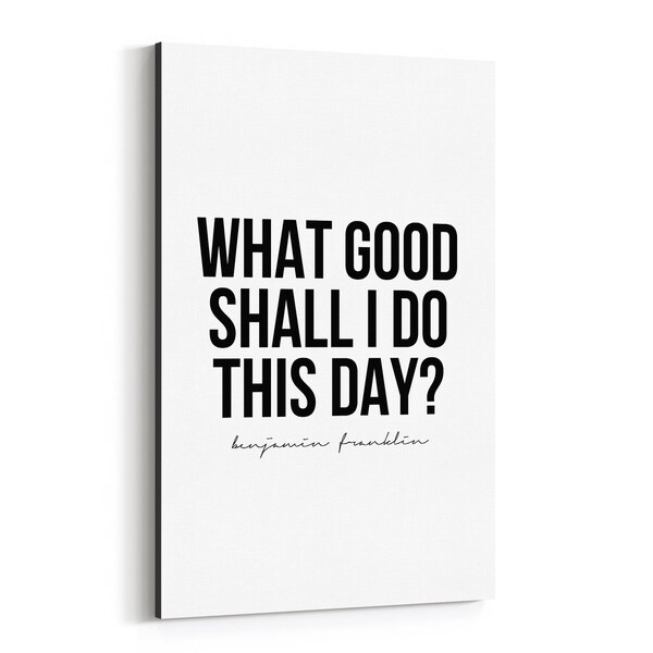 Noir Gallery Benjamin Franklin Quote Typography Canvas Wall Art Print