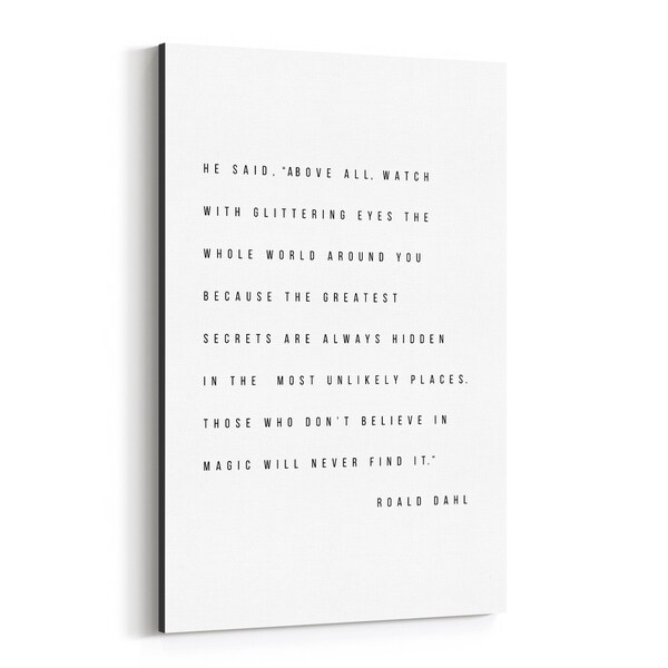 Noir Gallery Roald Dahl Quote Typography Canvas Wall Art Print