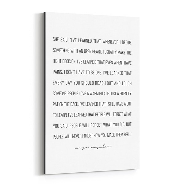 Noir Gallery Maya Angelou Quote Typography Canvas Wall Art Print