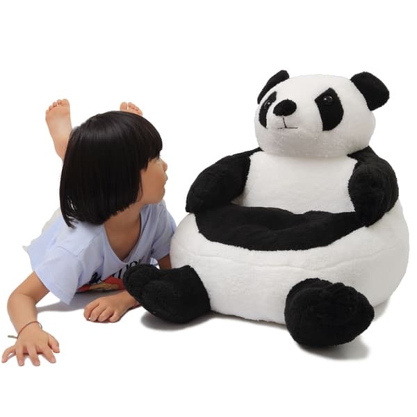 slide 1 of 4, WOWMAX Kids Panda Sofa Chair Stuffed Animal Plush Toy Floor Throw Seat