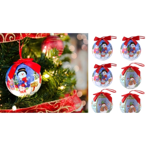 Half dozen Shatterproof Santa Clause Christmas Ball Ornament. Opens flyout.