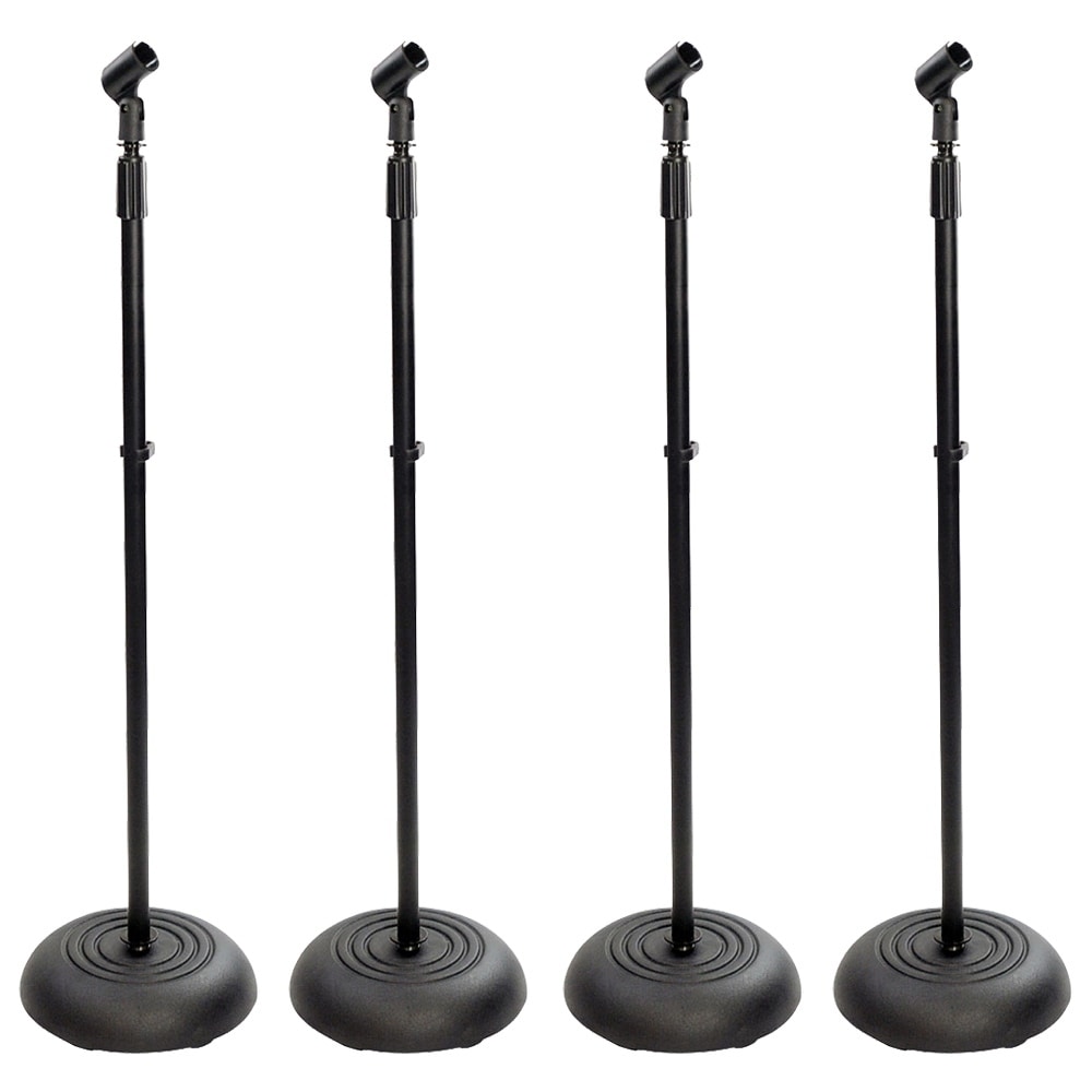 Universal Compact Base Microphone Stand Pair 2.8 to 5 Ft Height