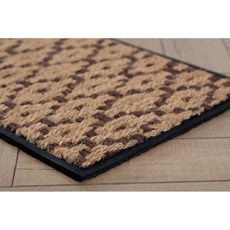 Natural and Recycled Rubber Boot Tray with Tan and Dark Brown Coir Insert